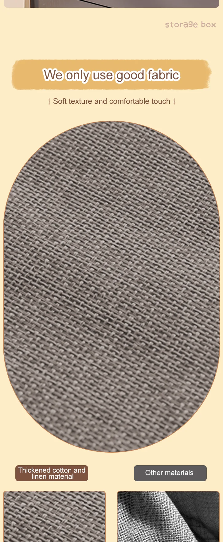 Cotton and Linen Clothes Storage Box,bed Finishing Basket,underwear Storage Box,household Underwear Box Clean and Comfortable supplier