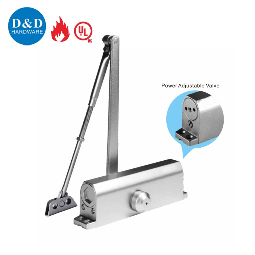 UL Aluminum BC Function 40-150KG Fire Rated 3 Hours Door Closer for Heavy Outside Door