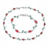 White gold red green diamond tulip suit