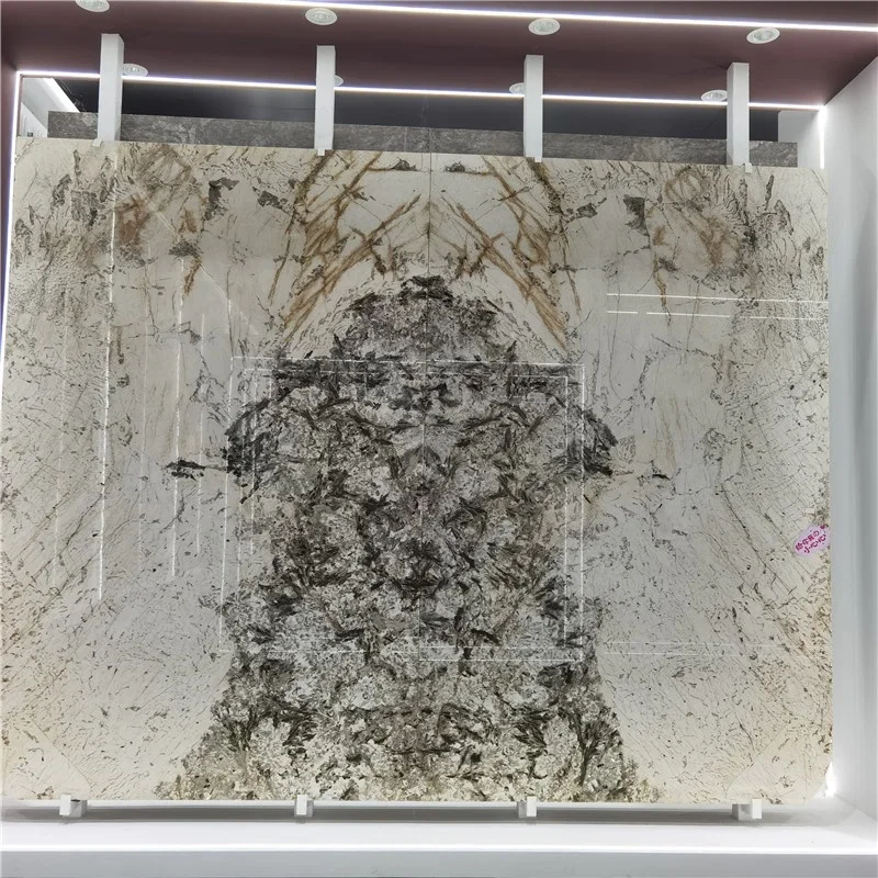 Book Match Slab Translucent Alpinus Super Crystal Quartzite Slab for Villa Hotel Background Wall Design