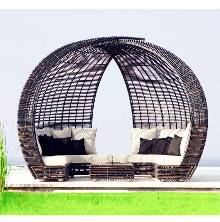 Rattan Sun Bed Lounger Patio Daybed Beach Hotel Pool Furniture Outdoor