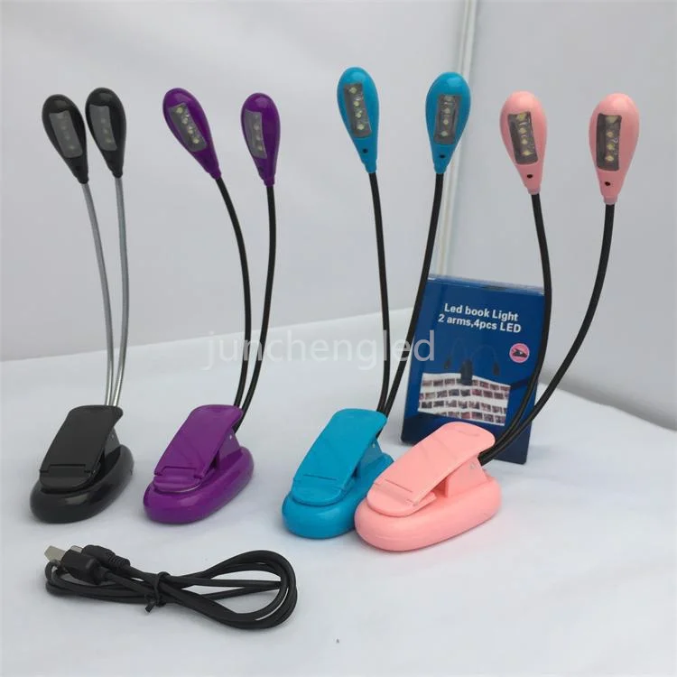 AAA Battery Operated Mini Book Light Portable Flexible 1LED Clip