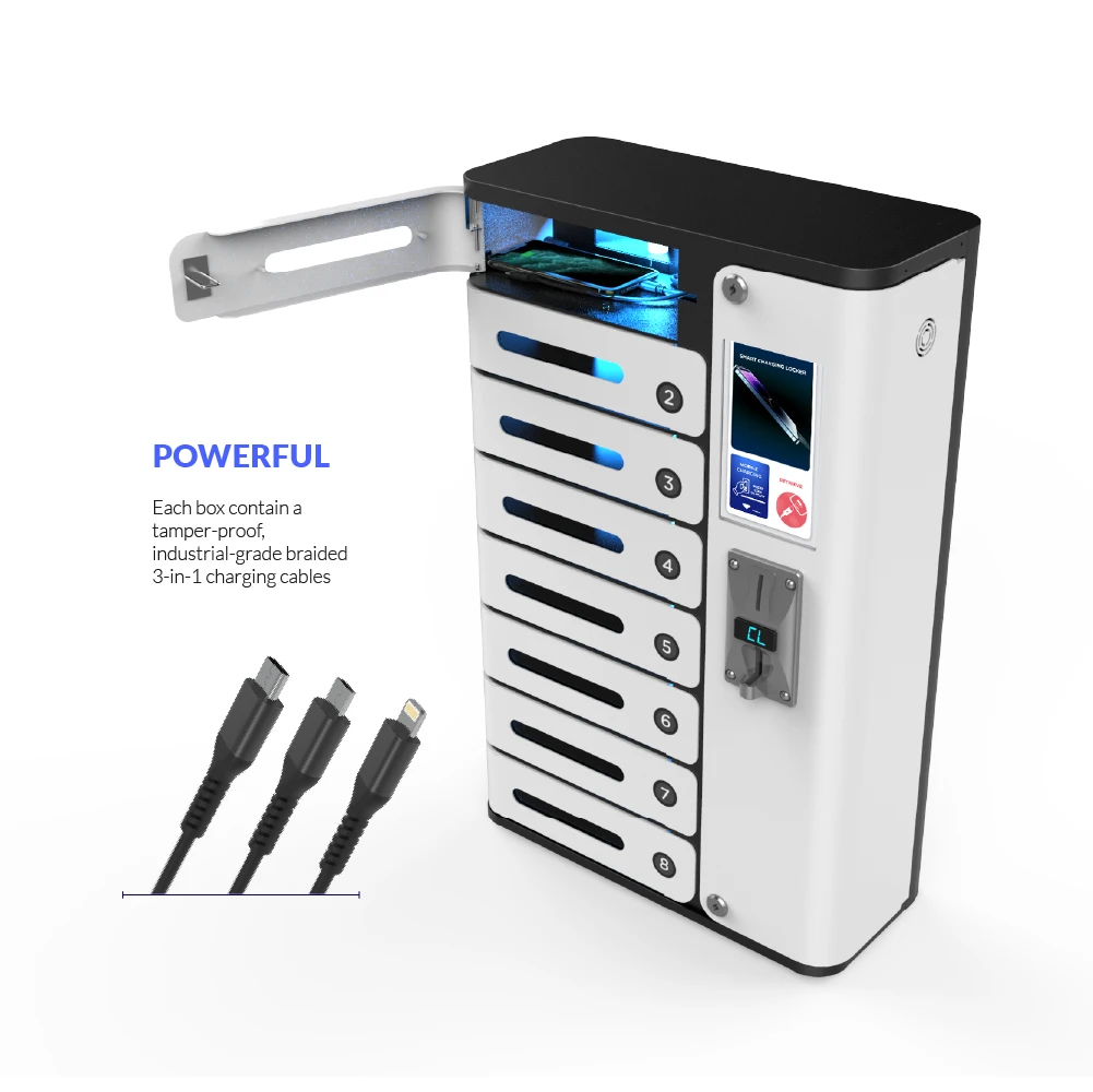 Y2Power MIA 프리미엄 8베이 동전 투입식 모바일 충전 라커 PL-SDC8-Y2 레스토랑용 고속 충전기