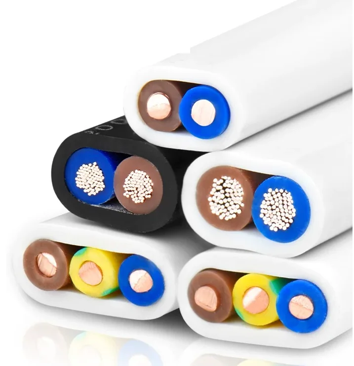 BVVB 2 o 3 nucleo filo di rame e cavo Bvvb cavo piatto 1.5/ 2.5/ 4/ 6 Mm nucleo di rame PVC isolato PVC guaina cavo piatto