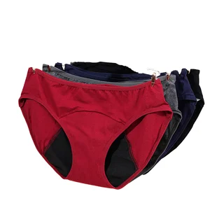Hot Sale High Quality Cotton Women's Briefs Panties Leakproof for Period Bikini Type Underwear with Solid Pattern