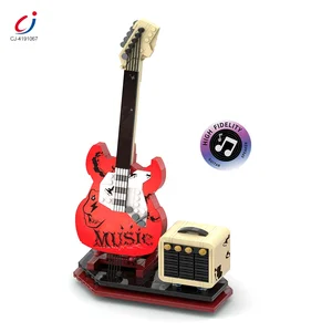 Chengji Kids Educational Assembly Block Toy Set Creative Musical Toys  Speaker Guitar Building Blocks for Children