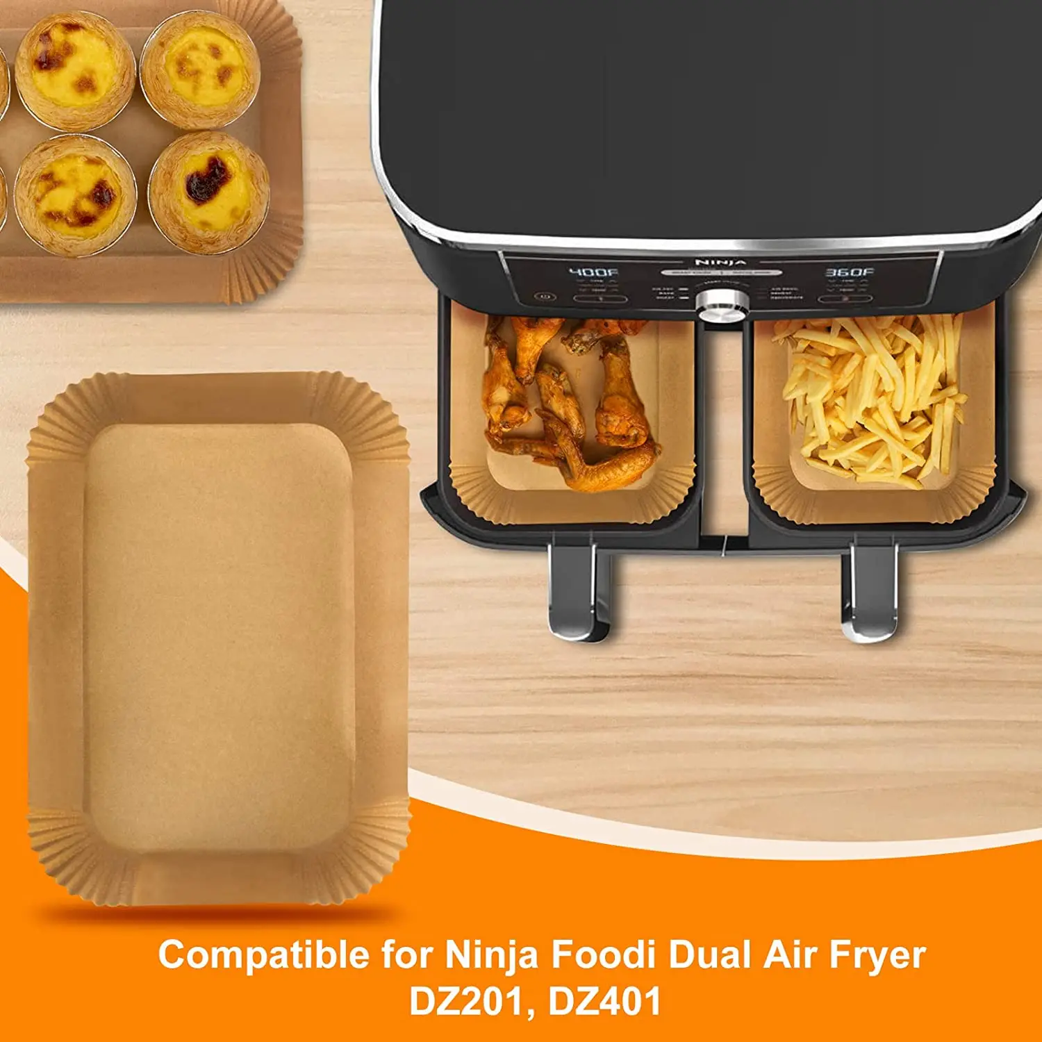  200 Pieces Air Fryer Disposable Paper Liner for Ninja