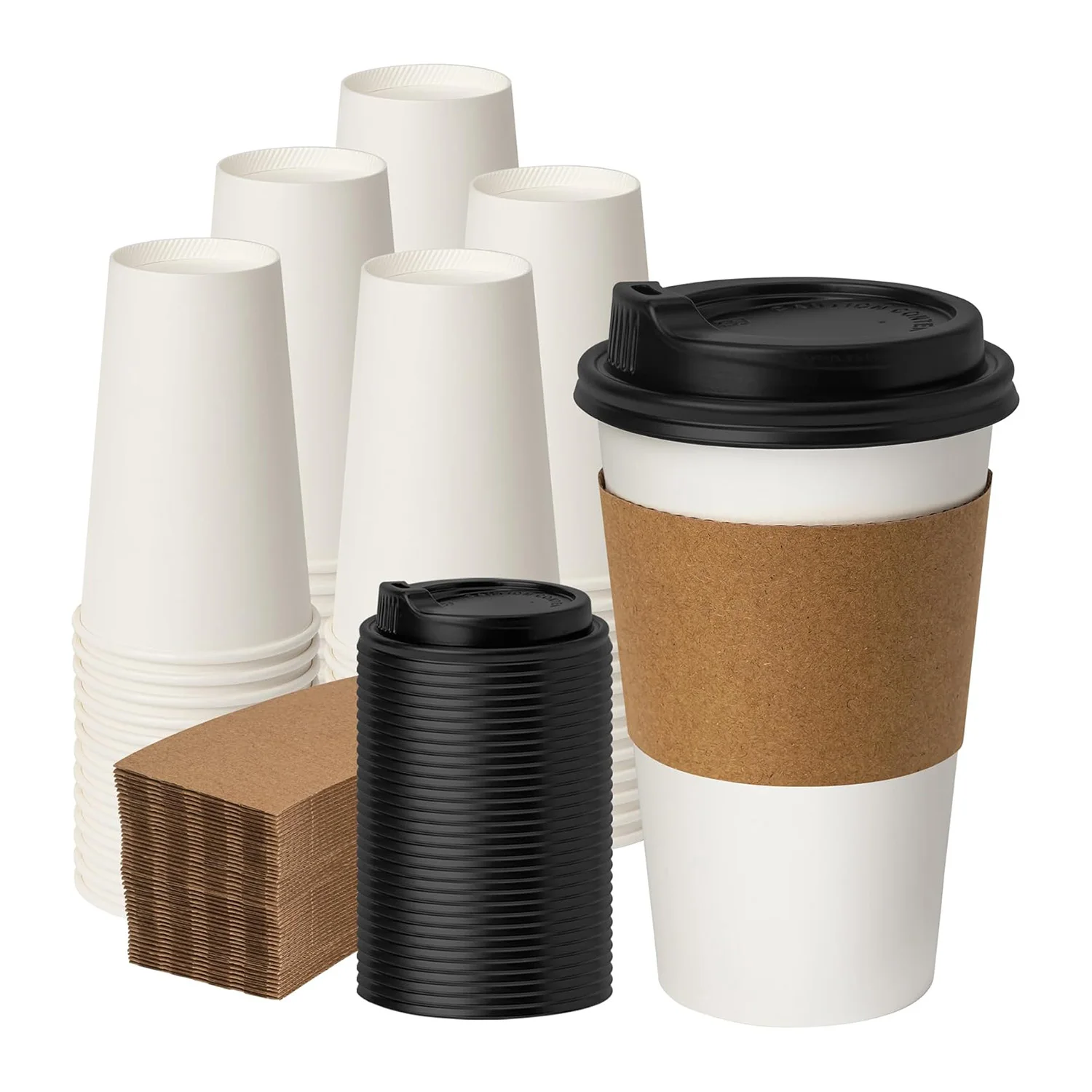 Customizable Beverage Cup Sleeve Disposable Kraft Cardboard Cafe Cup Holder With Brand Logo