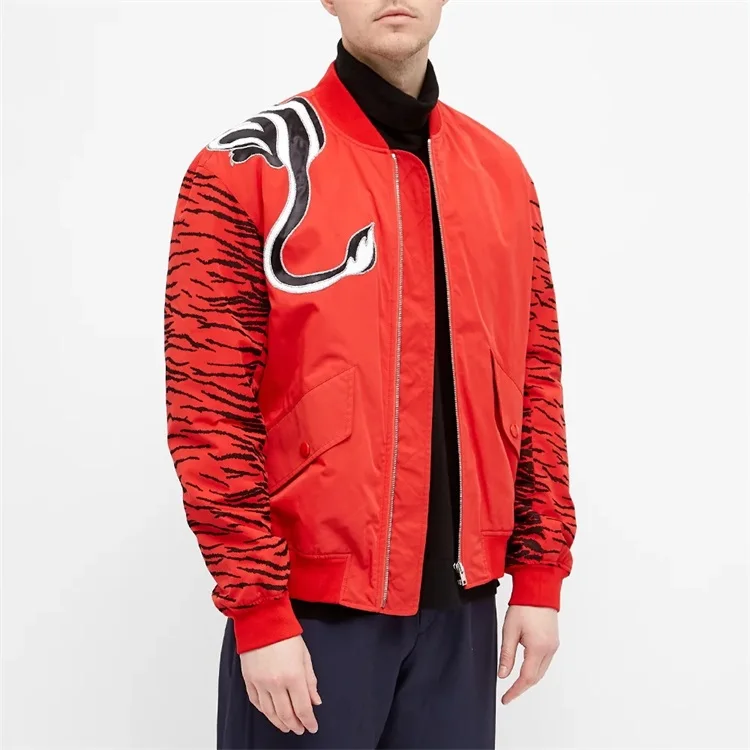 Baseball Embroided Red Tigers Varsity And Letterman Jacket