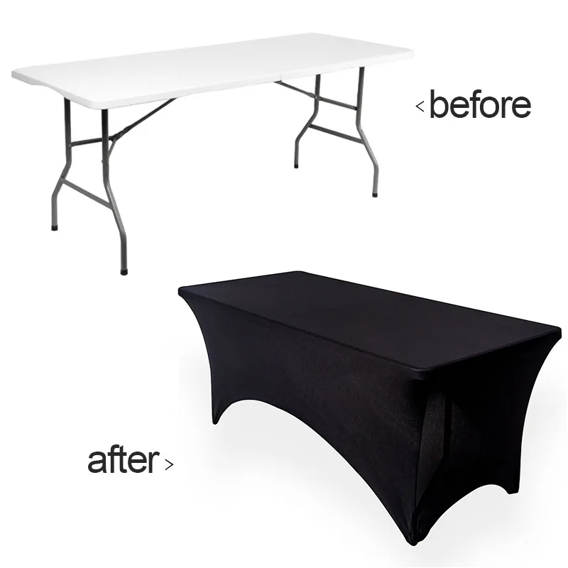 Modern Elastic Banquet Tablecloth 4FT-6FT Long Square for Weddings & Meetings Durable Cocktail Table Cover