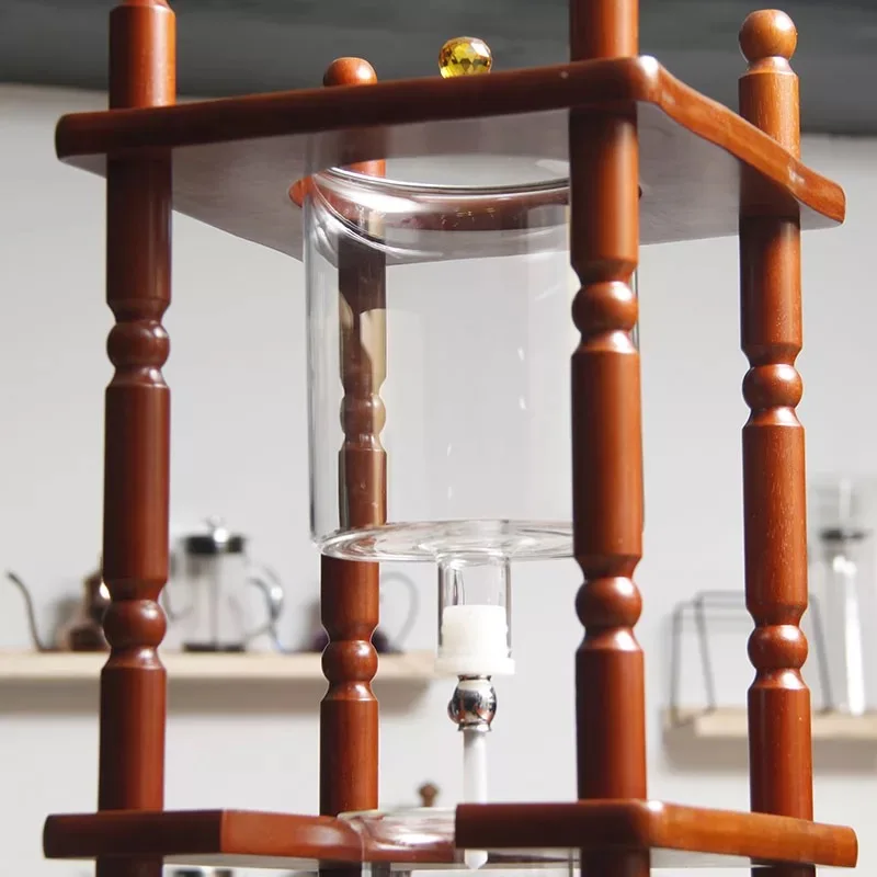 Cold Drip Brew Coffee Maker with Tower Wood Base Stand Color Optional