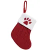Red socks with footprint pattern