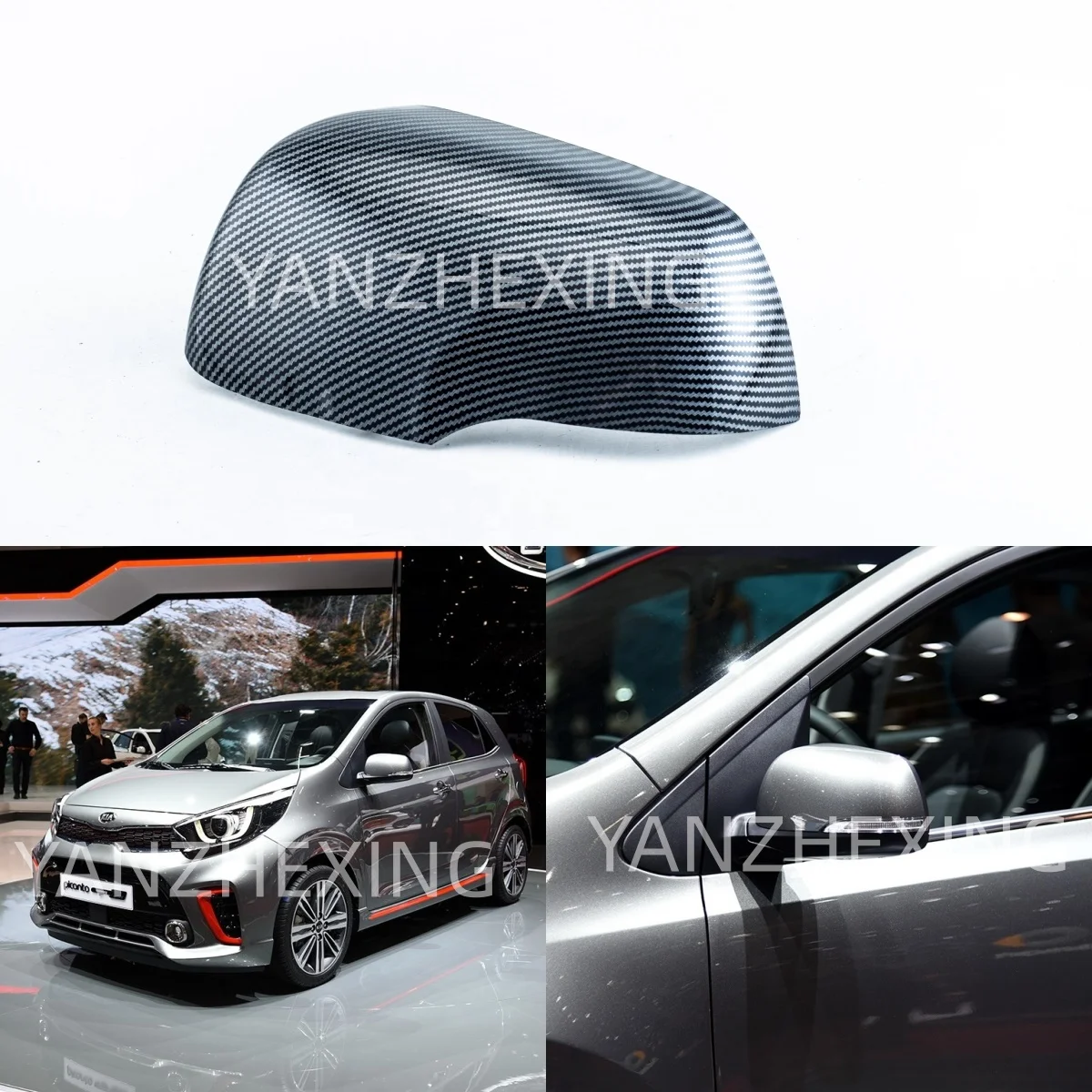 YZX Car Side Mirror Cover Shell Rearview Mirror Housing Cover for KIA PICANTO 2012-2017