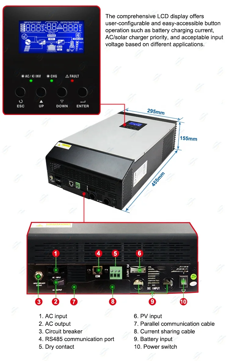Axpert MKS KS 1 кВА 3 кВА 5 ква Гибридный солнечный инвертор, инвертор напряжения, инвертор