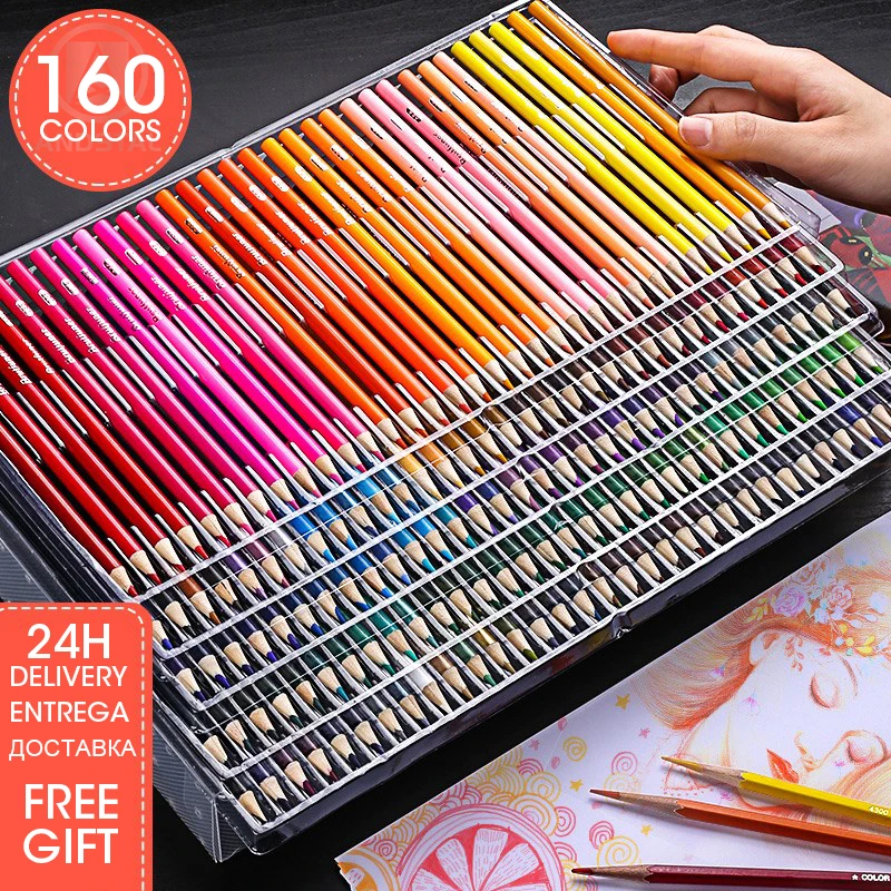 Multicolour 160 Colors Professional Oil Color Pencils Set Artist Painting  Sketching Wood Color Pencil School Art