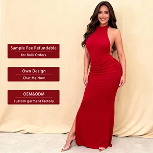 Dropshipping Wholesale Usa Size Fashion Women Clothes Backless Maxi Party Club Wear Dress