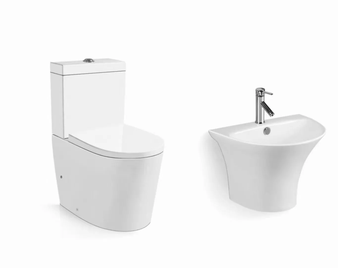 Saudi Iraq Bathroom 1 Piece Wash Basin Sink Ceramic Shower Wash Basin Wall Mounted Basin in Qatar Market