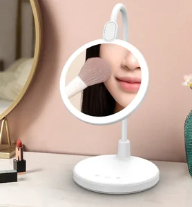 New Mirror Lamp Touch Dimmable Rechargeable LED Desk Lamp with Lighted Makeup Mirror