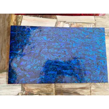 Abalone Shell Veneer Dyed Peacock Blue 5.5 x 9.5" Includes 3M Adhesive Sheet for Application Abalone for Inlay