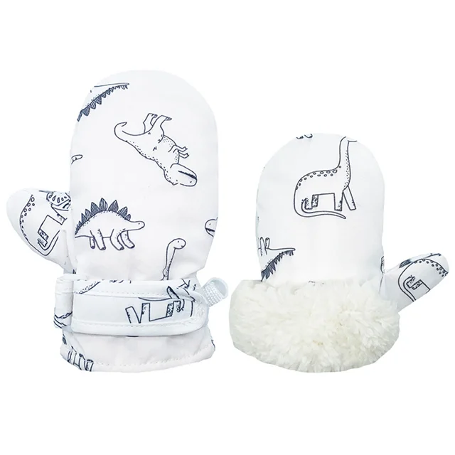 Зимние нейлоновые перчатки без пальцев теплоизоляционные теплые в форме динозавра для мужчин и женщин