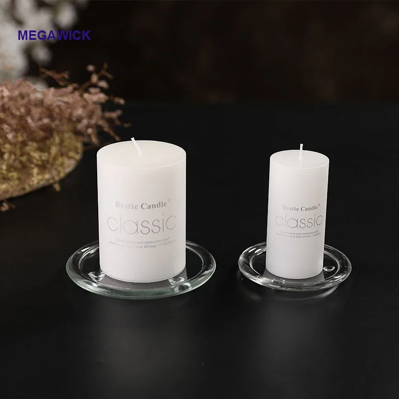 Factory Glass Candle Tray,Clear Round Tray For Pillar Candle,Home