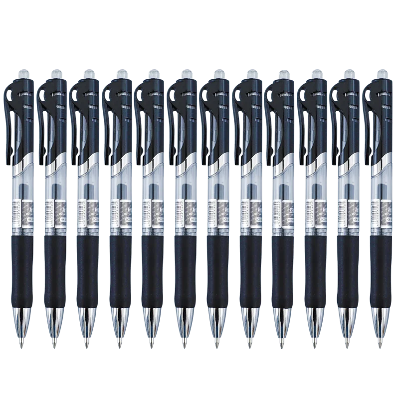 Офисные канцелярские принадлежности нейтральная ручка на водной основе фирменная 0 5 мм прессованная пуля чернила синяя черная красная 12 пластиковых