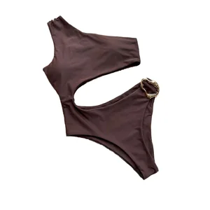 2026 Women's One Piece SwimSuit High Waist Bandeau Bra Sexy One Shoulder Biquini Monokini Beachwear Bathing Suit