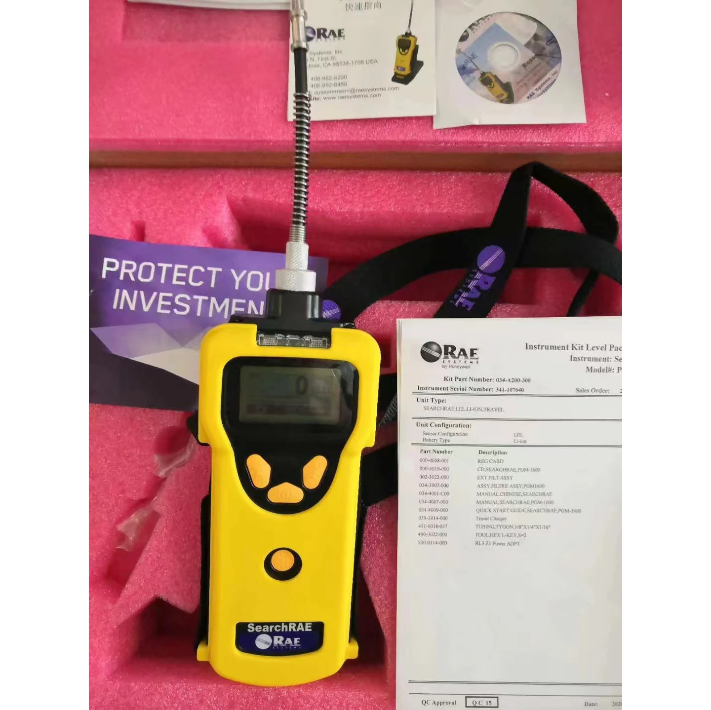 Portable Multi gas detector for CO NO2 CL2 NH3 O2 detecting PGM-1600 BW portable personal toxic gas detector SearchRAE