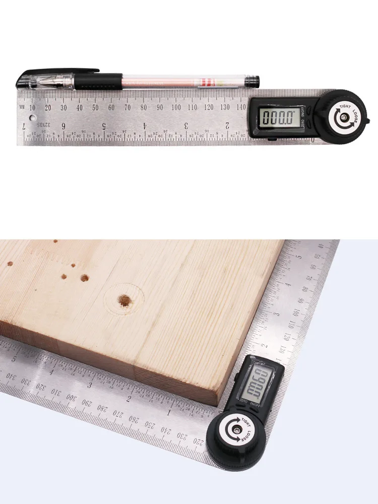 ゴニオメーター デジタル 2 in 1 200mmデジタルプロトラクター角度計メーター 360度デジタルゴニオメーター傾斜計ゴニオメーターレベル