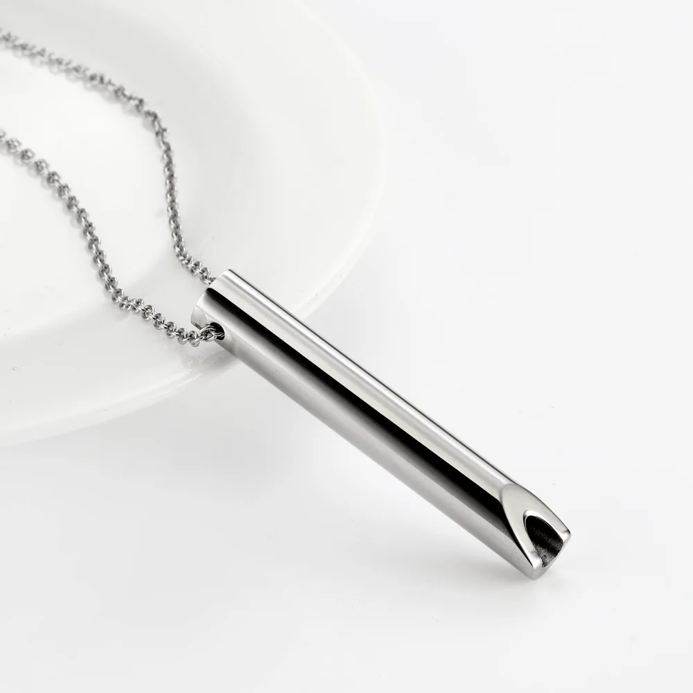 can a vape set off a fire alarm Fashion Anxiety Mindful Relief Anti Vaping Breathlace Stainless Steel  Pendant Whistle Necklace