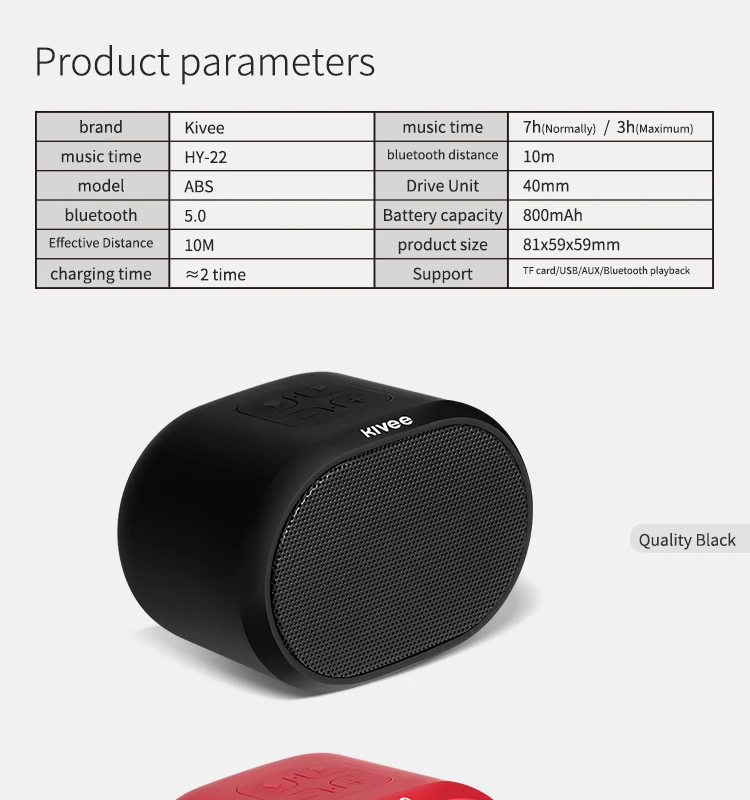 KIVEE High fidelity wireless portable with cheap price blue tooth portable audio bt portable waterproof blue tooth speaker - ANKUX.COM