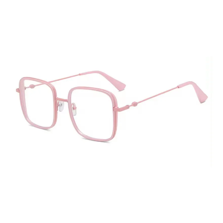 2024 Large Big Frame Lady Clear Lens Glasses Oversize Glasses New Fashion Stereoscopic square Glasses Frame