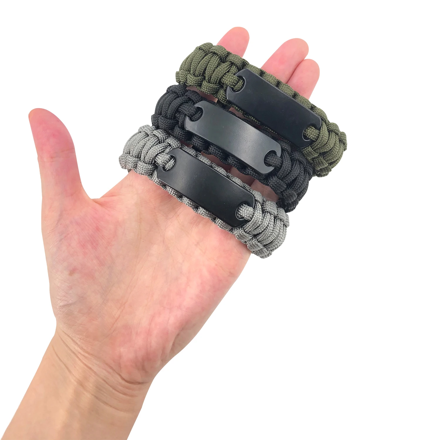 Custom Color Survival Paracord Bracelet Custom logo Charm Bracelet with Adjustable Buckle