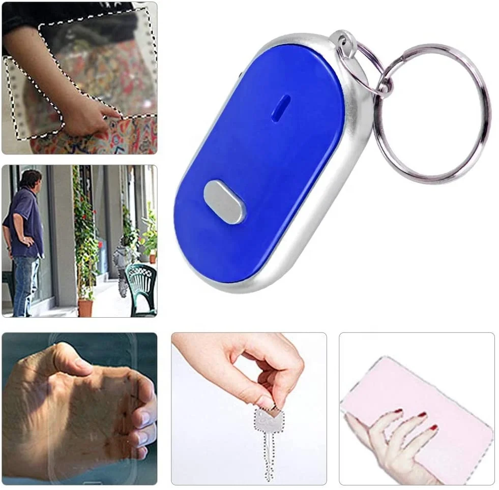 LED Anti-lost Alarm Key Finder Locator Find Lost Keys Chain Phone Keychain Whistle Key Finder