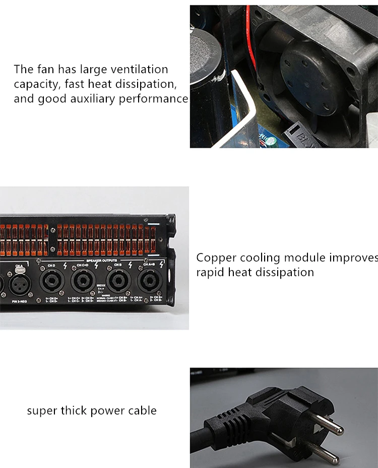 Pro Audio 2u Class d Power Amplifier Digital 4 Channel Class D 4 X 1300w Fp10000 Touring Sound High Power Amplifiers