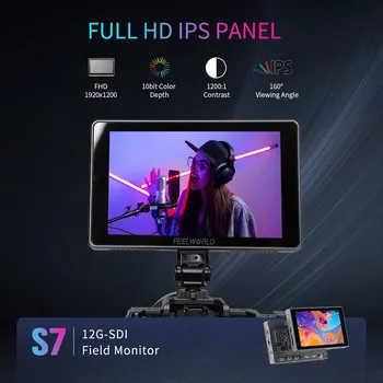 FEELWORLD S7 7 Inch 12G-SDI HDMI2.0 Touchscreen Camera Monitor 1600nit High Brightness OEM/ODM Logo Customization Factory Direct detail image