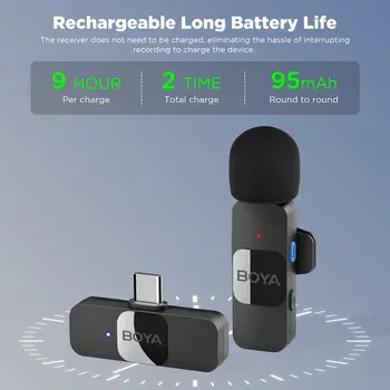 BOYA BY-V Low Price Professional Mini Microphone for IPhone IPad Android Live Broadcast Gaming Recording Mic Wireless Microphone detail image