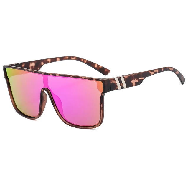 Gafas de sol originales para hombre y mujer con montura cuadrada y lentes de espejo, color rosa y azul, entrega rápida de fábrica