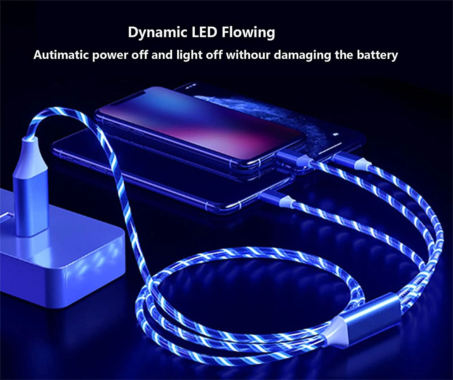 3 In 1 Streamer Led Flowing Light Fast Charging For Micro Type C 2a ...