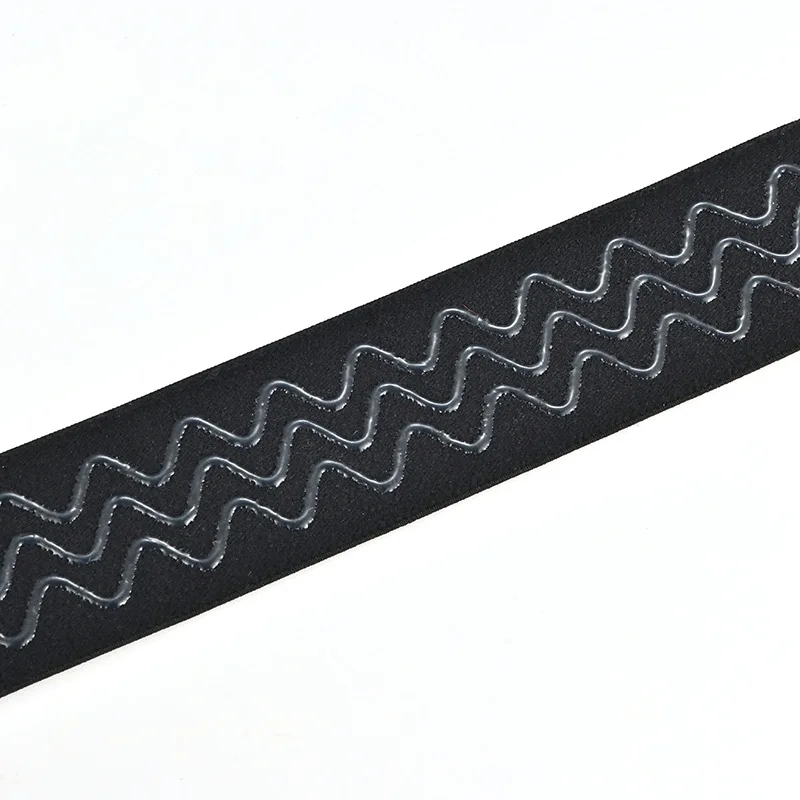Factory Custom Waterproof Eco-Friendly Nylon Coated Anti Slip Elastic Band Wave Silicone Elastic Webbing
