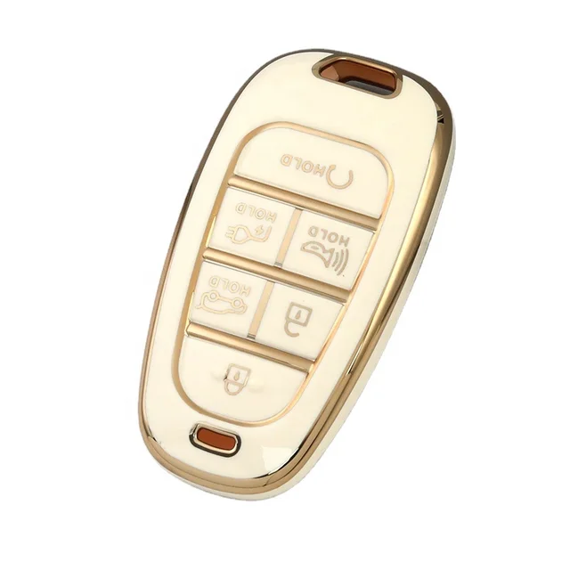 for Hyundai TPU cover case bag holder ,6 button Car Key Holder, Protector Remote Case Compatible for Sonata Santa fe Tucson