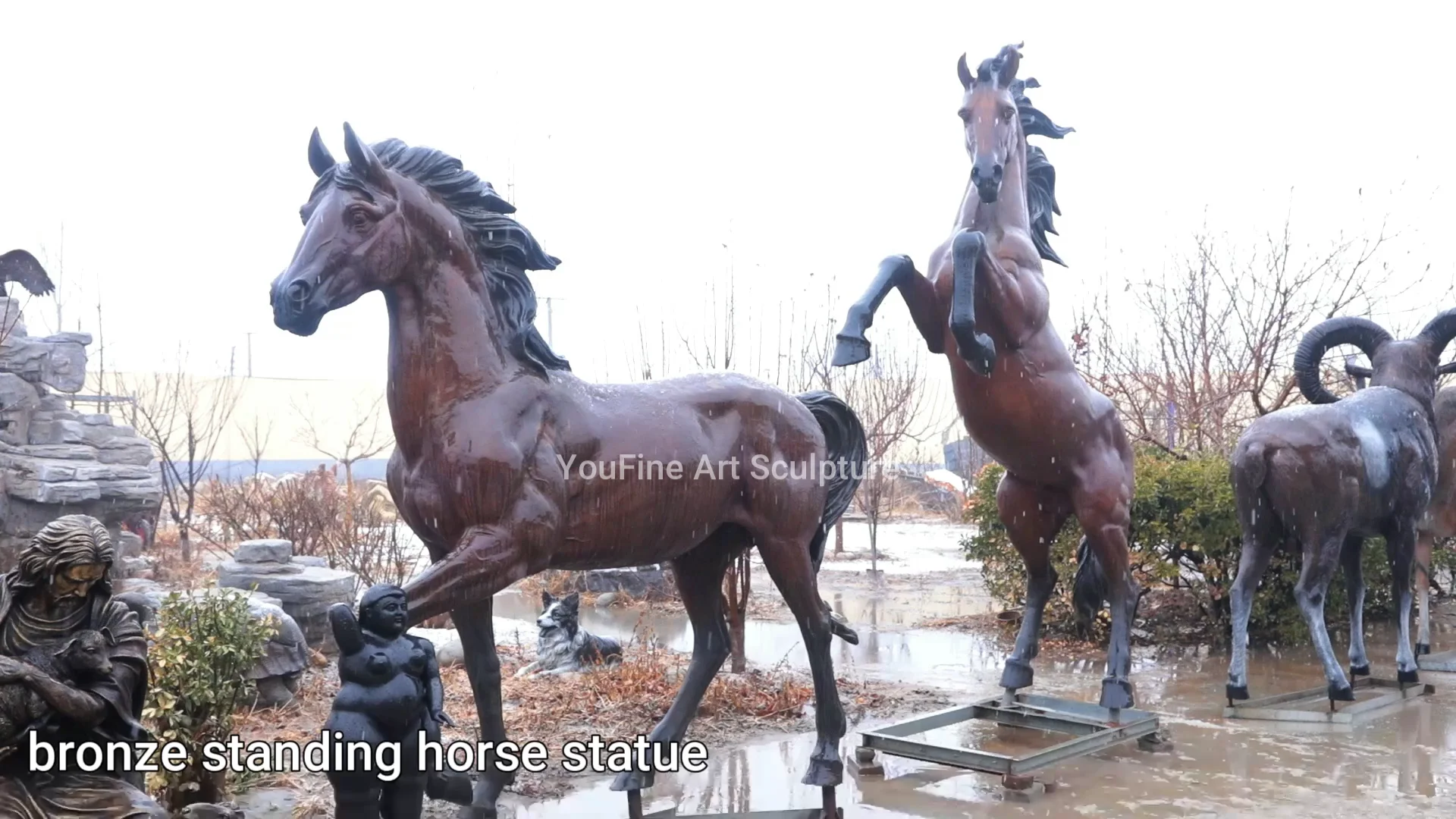 High Quality Urban Park Decor Outdoor Metal Bronze Large Horse Statues