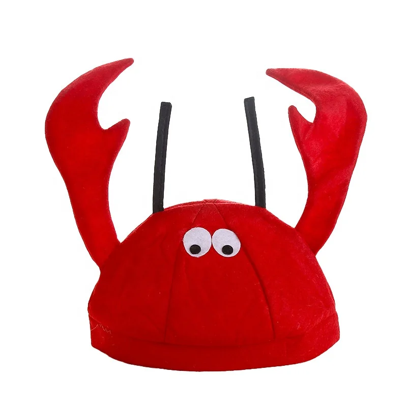 Toyvian Cappello Di Aragosta Rossa In Peluche - Accessorio Per Cosplay E Feste Di Carnevale
