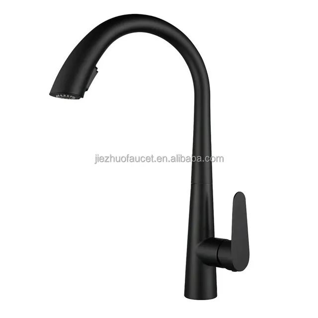 Modern Classic Black Kitchen Faucet Factory Sales Stainless Steel Flexible Drawdown Belt Drawdown Profile Belt Drawdown Spray