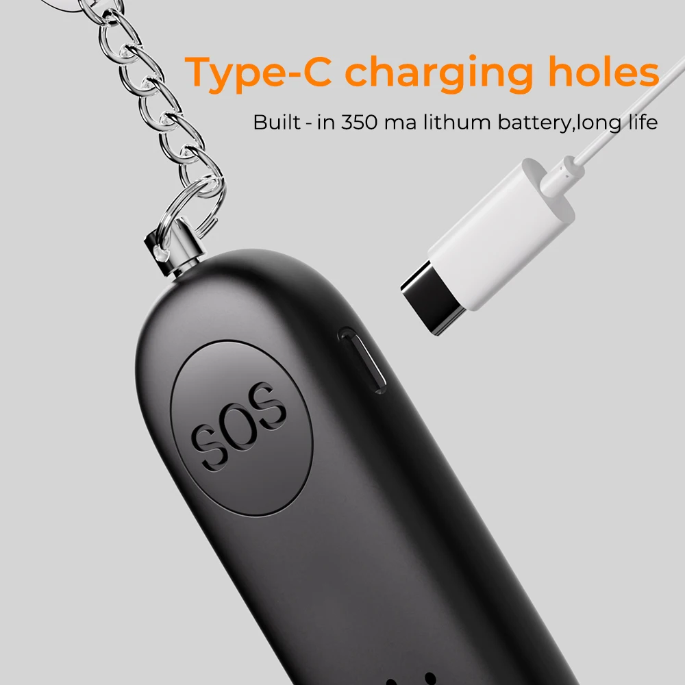 Buy Personal Alarm For Women, 130dB Self Defense Siren Song Alarm Keychain With LED Light, Safe - View #7