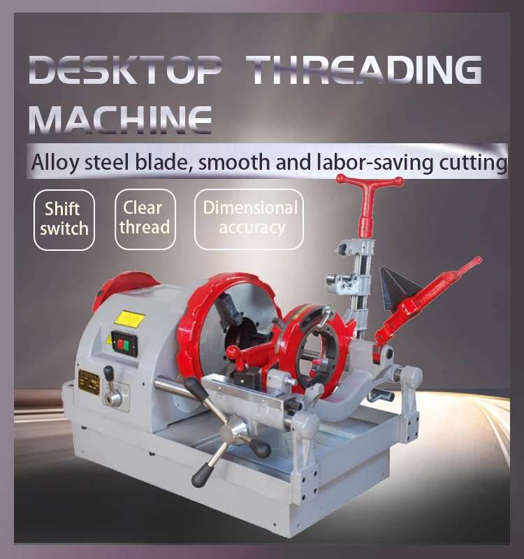 1/2" - 2" Pipe Automatic Desktop Screw Threader Electric Pipe Threading Machine for Salewire Threading Machine