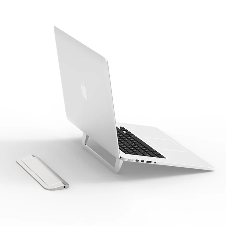 Alluminium Alloy Ultra Thin Adjustable Foldable Non-slip Pocket Desk Adhesive Metal Laptop Stand
