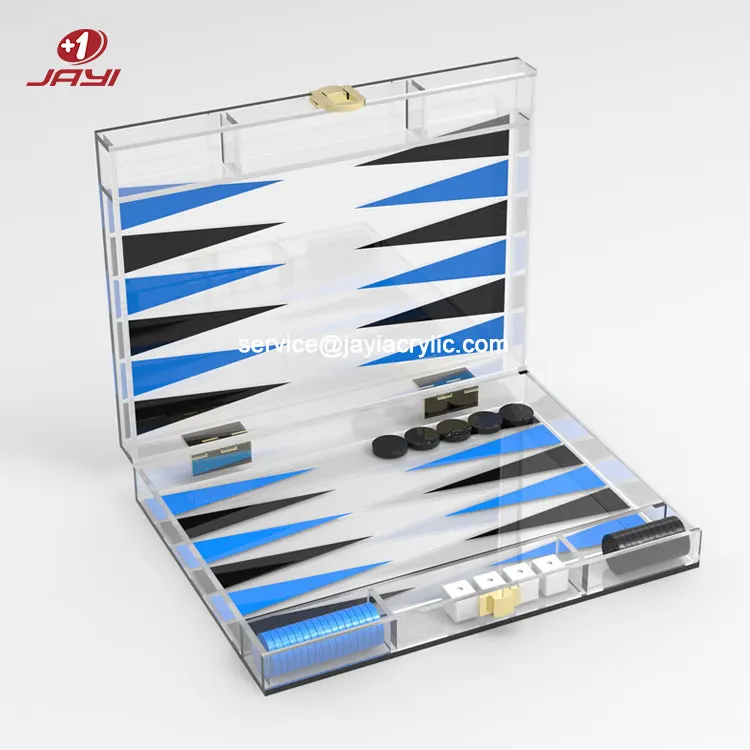Hot Sale Acrylic Backgammon Luxury Lucite Backgammon Game Set 