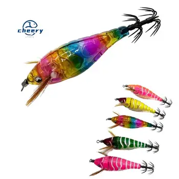 Cheery 7.5cm Glow Horizontal Shrimp Squid Lure ABS Sea Fishing Bait with Hooks for Saltwater Fish – Hard Lure – view 2