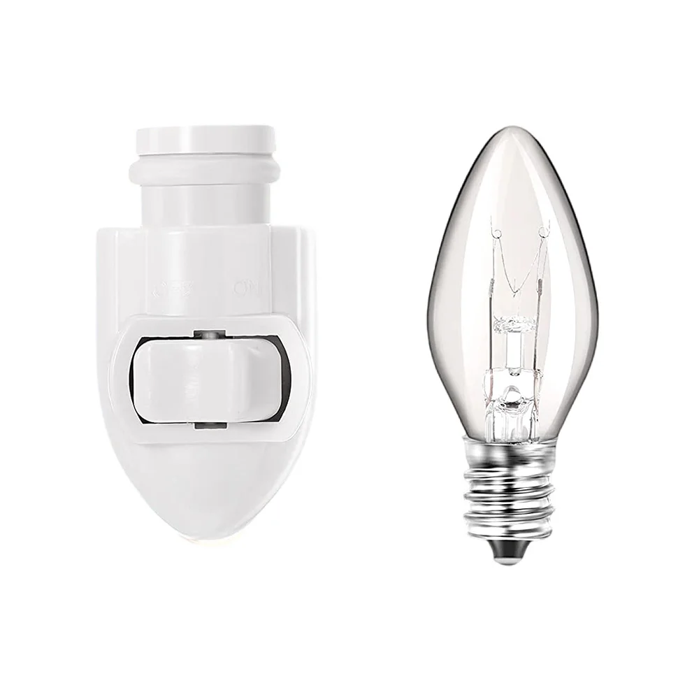 GL-071 PC Material ETL USA Lamp Base  Night Light Socket E12 Caliber  Plug in Lamp Holder